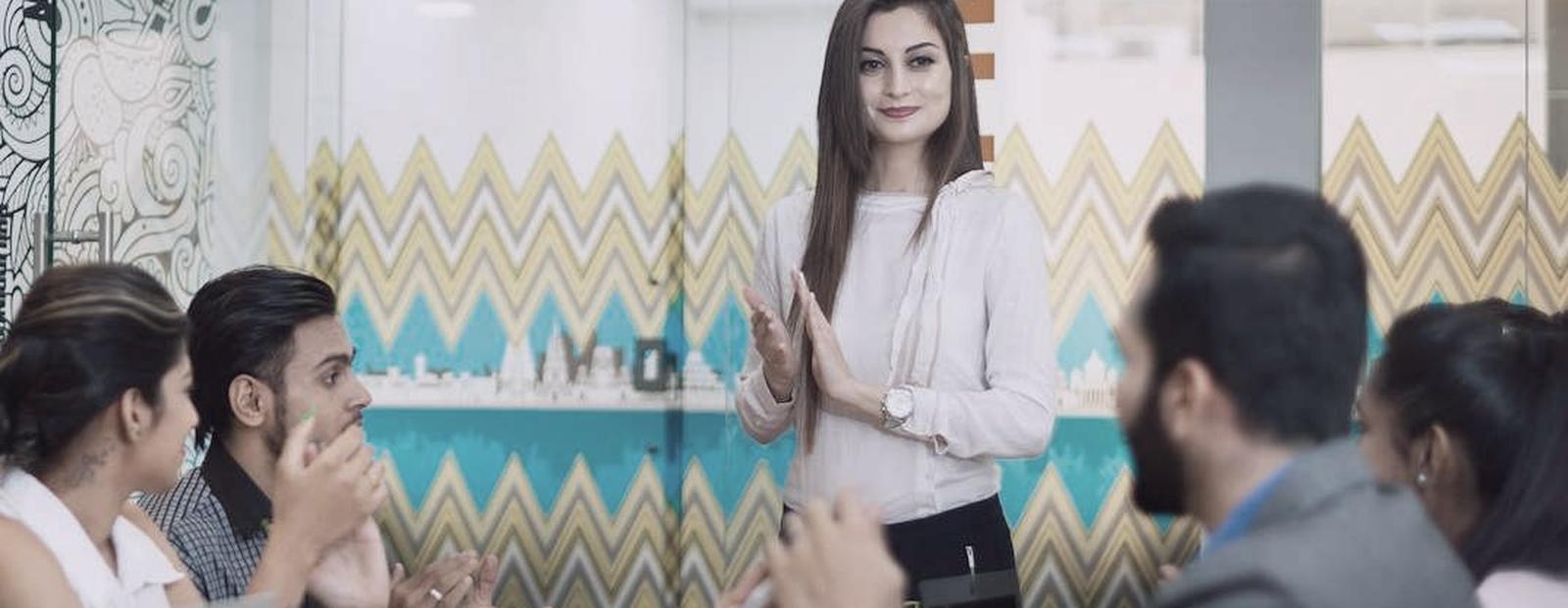 A team meeting in a modern Indian office